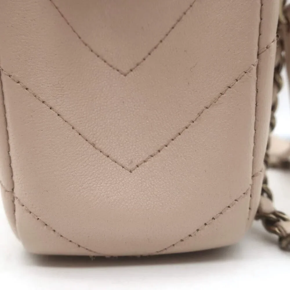 Chanel 2016 Coco Envelope Flap Bag Beige Chevron Quilted Leather Crossbody